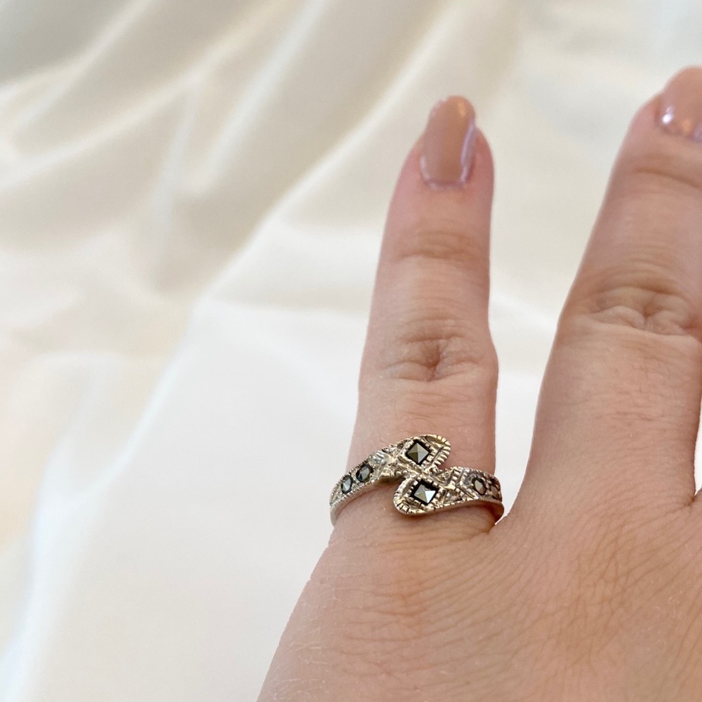 Charles Winston 925 Sterling Silver Marcasite Ring